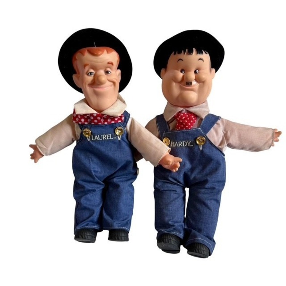 Laurel And Hardy Goldberger Dolls Vintage 1986 Comedy Movies Plush Rare